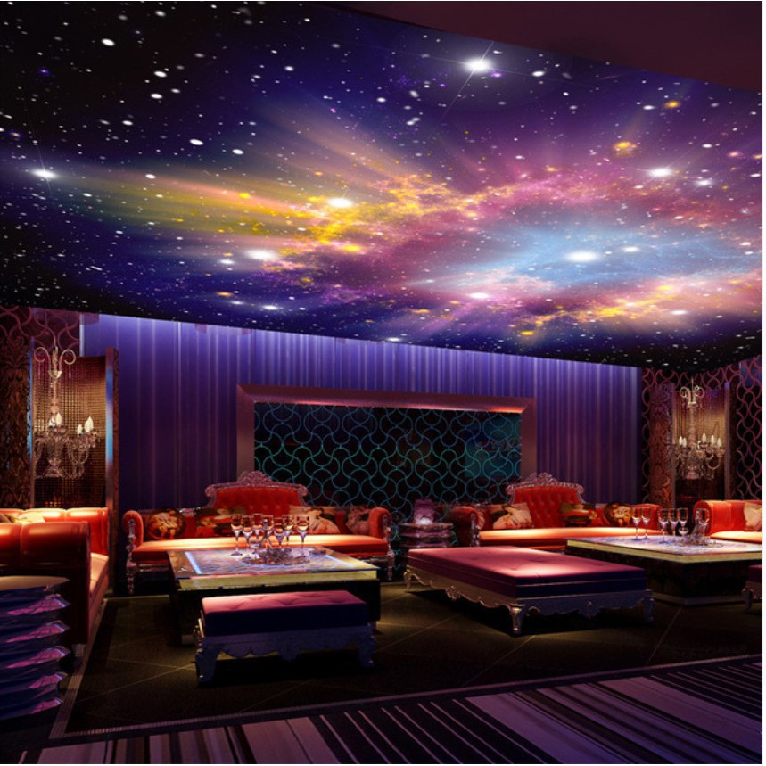 3d Star Cloud Night Sky Mural Ceiling Bedroom Background Galaxy