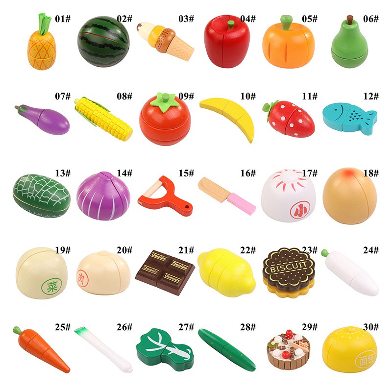 wooden cutting food toys