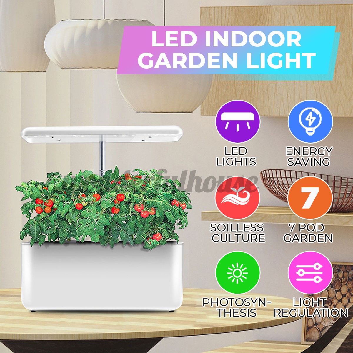 35w Indoor Led Plant Grow Lighting Desk Lamp Smart Hydroponic Herb Garden Kit Shopee Philippines