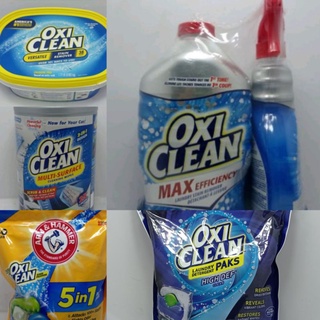 ARM & HAMMER+OXICLEAN 5in1(40paks), OXICLEAN VERSATILE, OXICLEANmax efficiency,OXICLEANmulti-surfce