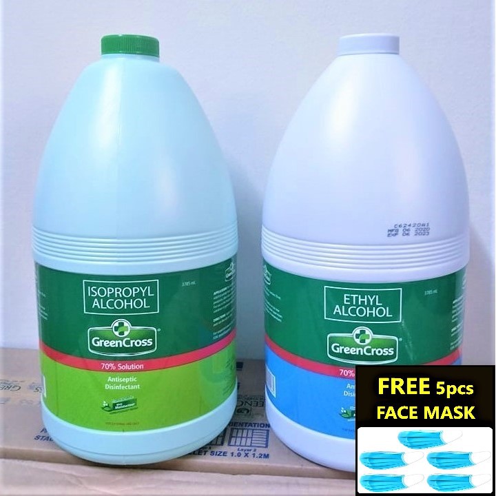 Green Cross 1 Gallon Isopropyl And Ethyl Alcohol 70 Solution 3500 Ml