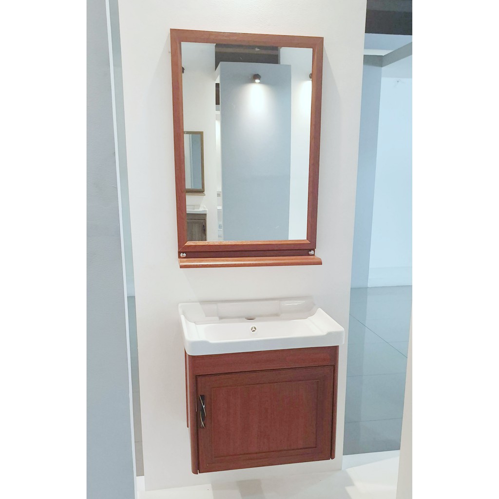 Aluminum Bathroom Vanity Cabinet With Mirror And Ceramic Sink Shopee Philippines