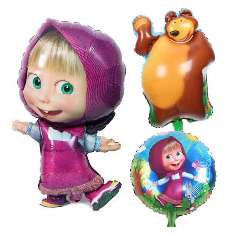 1pc Masha And Bear Theme Party Foil Balloons