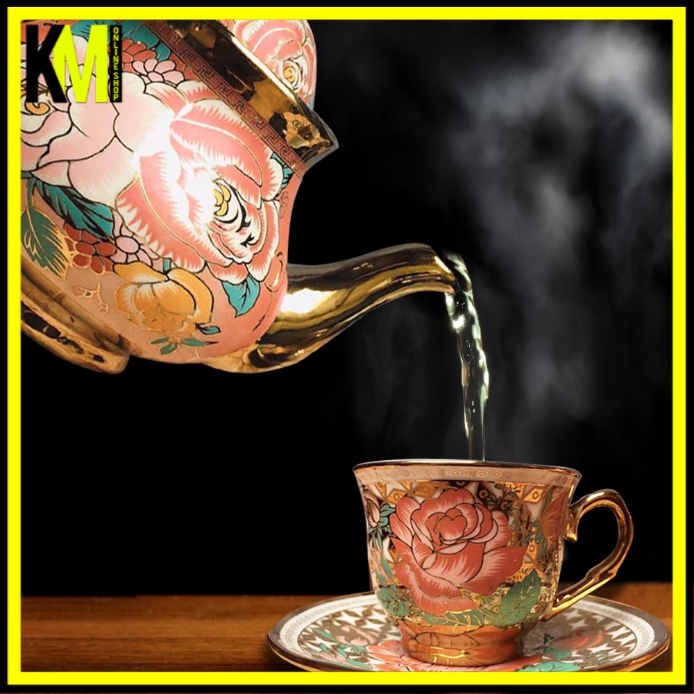 European Fantasy Teacup and Teapot Set Ceramic Tea Set Porcelain Teapot