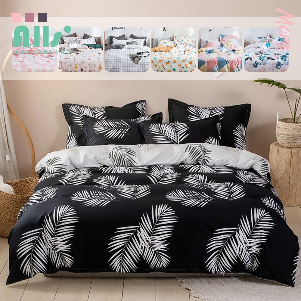 Allswonderland 4 in 1 bedding set fitted sheet set soft duvet cover