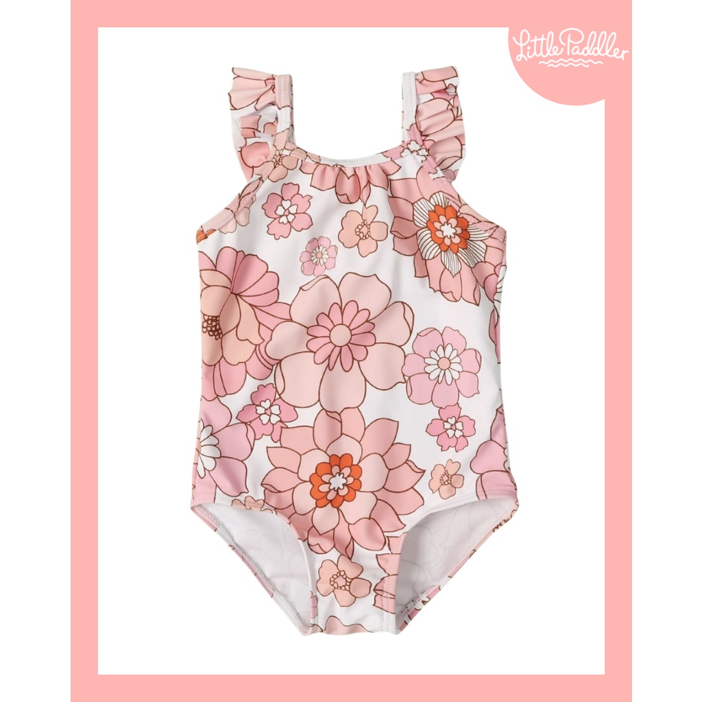 Little Paddler Swimsuit for Kids Little Emma Pink Floral One Piece ...