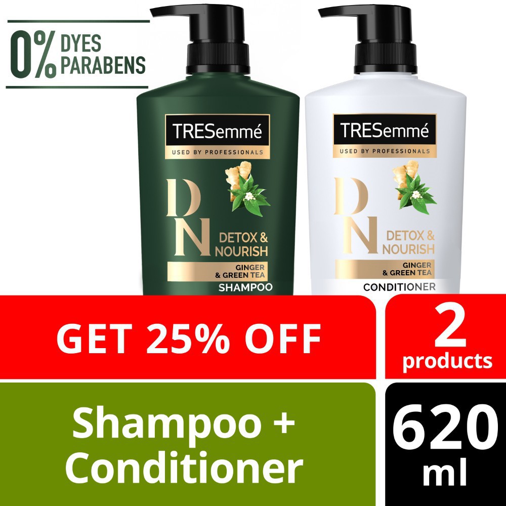 Tresemme Shampoo And Hair Conditioner Detox And Nourish 620ml Bundle