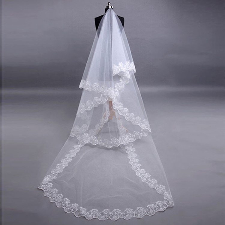 Bride Veil Wedding Party Veil Bridal Lace Veil Engagement Veil Bridal Veil Long Veil for Wedding