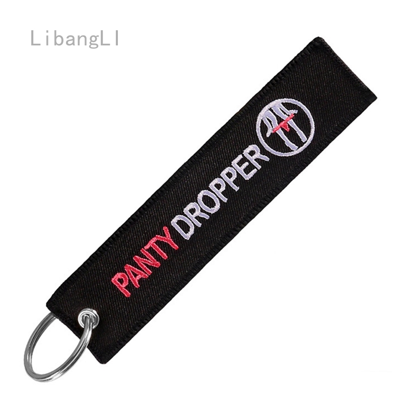 Motorcycle Car Keychain Embroidery Panty Dropper Key Chain Fashion Key