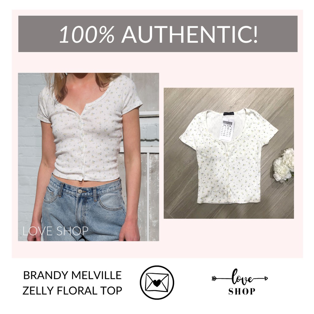 Bnwt Brandy Melville Floral Zelly Top Shopee Philippines