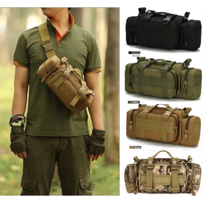 Outdoor Sports Waist bag Multifunction small 3P Tactical Chest bag Cross Body Bag0758 Shopee