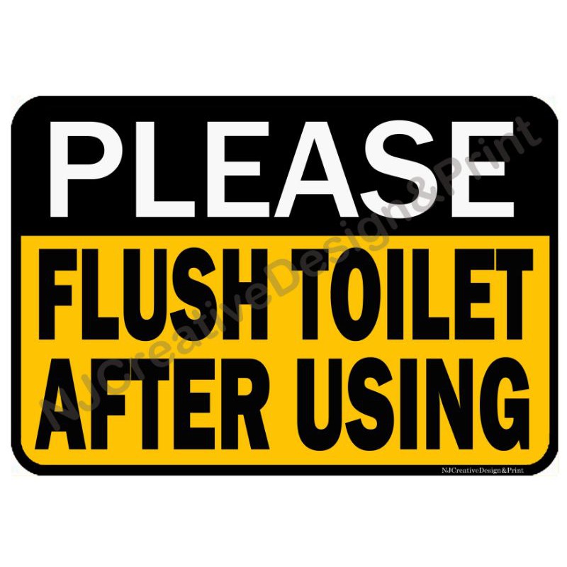 Please Flush Toilet Signage A4 Size Shopee Philippines 3558