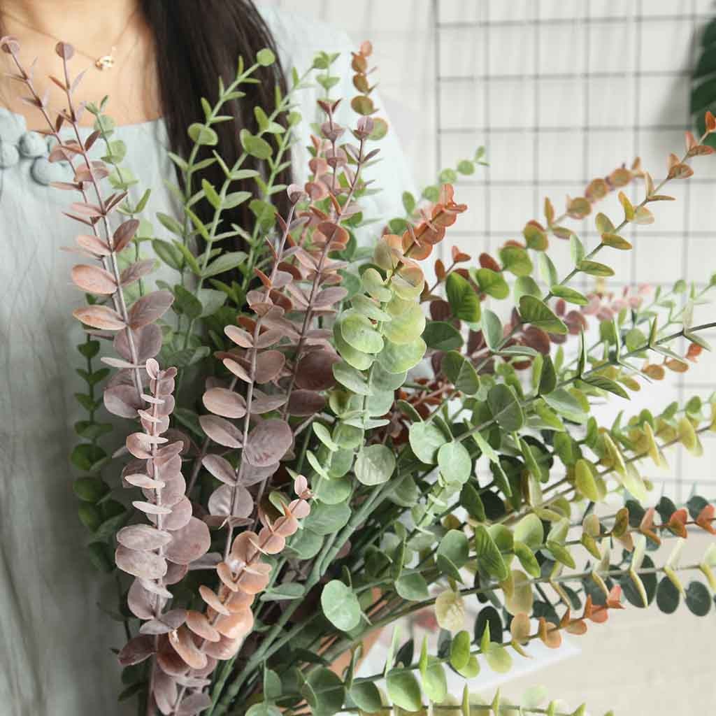 Artificial Fake Plastic Silk Eucalyptus Plant Flowers Home Garden