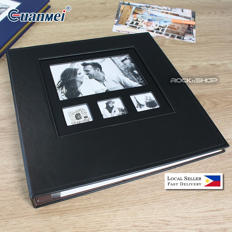 DIY Self Adhesive Photo Album 18-inch Large Capacity Leather Cover Binder Wedding Family Photo Album