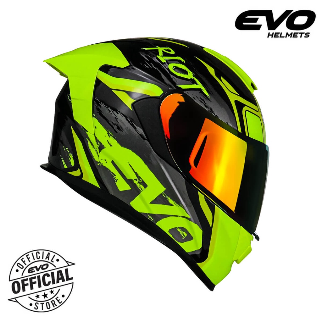 EVO GtPro Riot Full Face Dual Visor Helmet With Free Clear Lens
