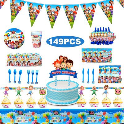 Cd Home Decor Cocomelon Kids Birthday Party Decorations Disposable Tableware Set Ee Philippines - Home Cartoon Party Decorations