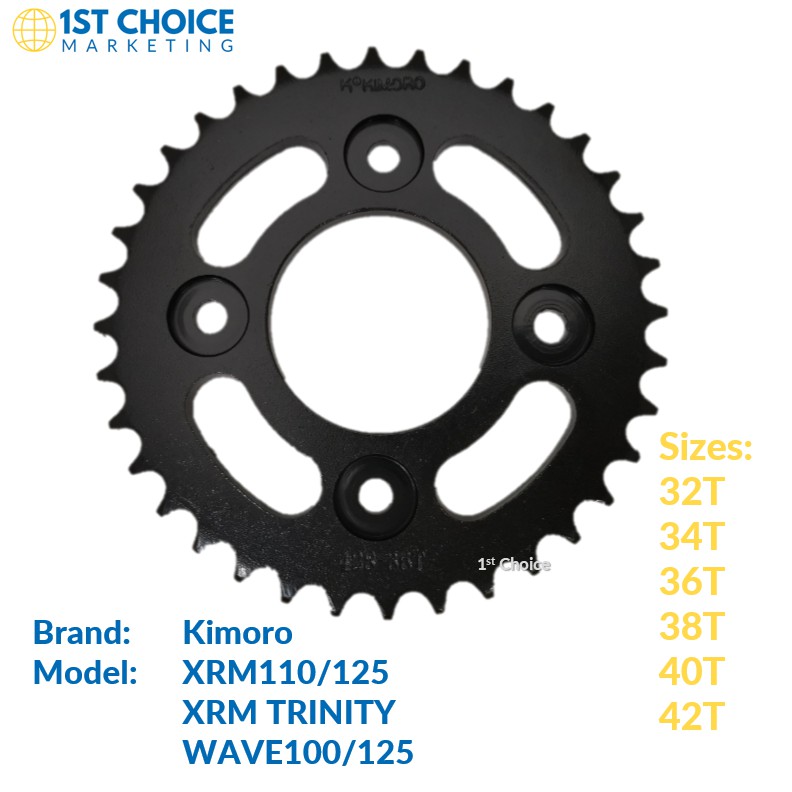 KIMORO Rear Sprocket 428XRM110 / XRM125 / XRM TRINITY / WAVE100
