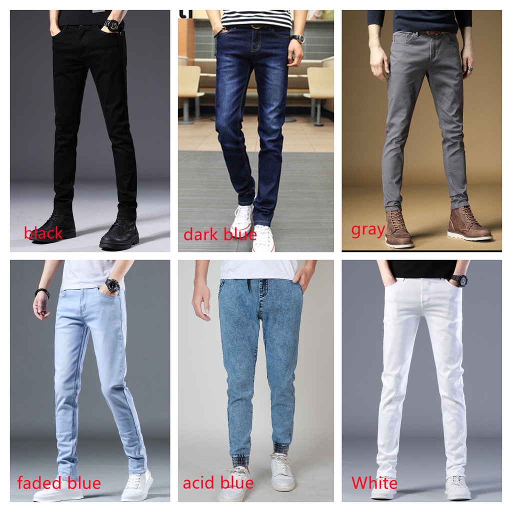 6 color men's jeans Pants stretchable jeans | Shopee Philippines