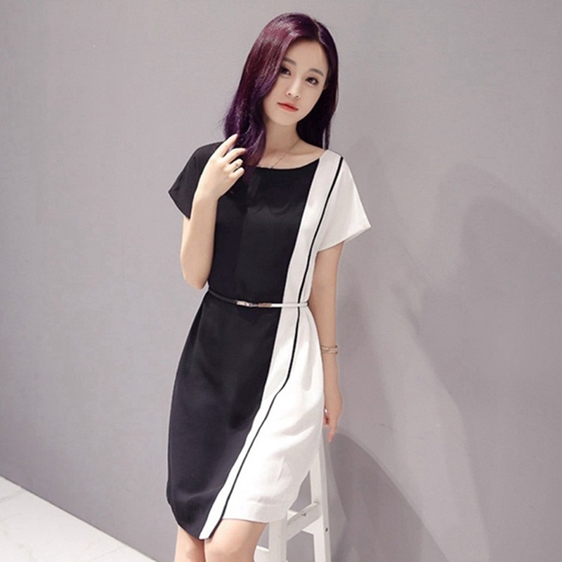 black and white casual dress