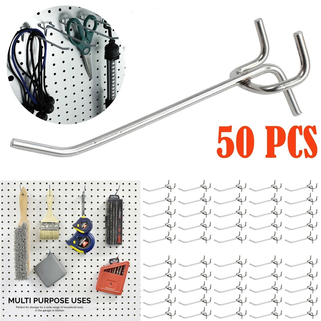 10/25/50Pcs Single Pegboard Peg Board Hooks Slat Wall Retail Display Shop Peg Board Hooks
