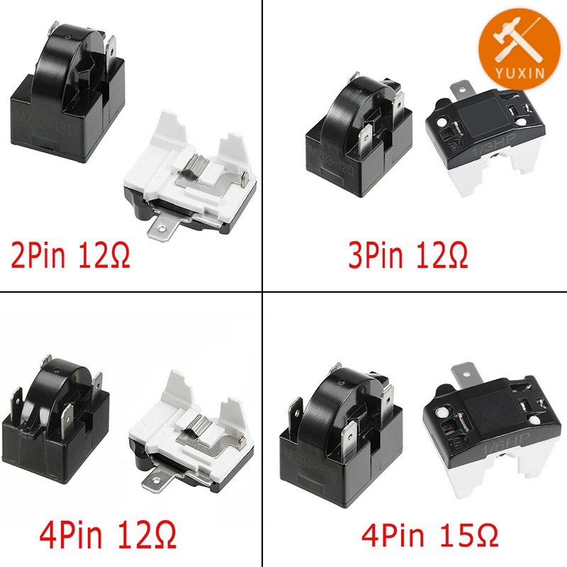 2/3/4Pin Refrigerators PTC Starter Relay & Compressor Overload