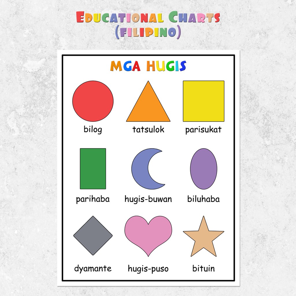 Basic Shapes In Tagalog Tagalog Words, Tagalog, Learning, 50% OFF