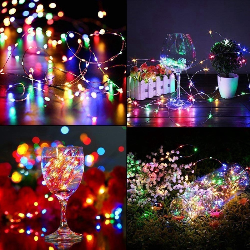 10M 100LED copper Wire Battery LED String Light with Remote Controller For party Fairy Light