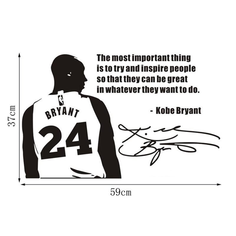 Kobe Bryant Poster Wall Decal Basketball Quote The Most Important Thing Is To Try And Inspire People So That They Can Be Great In Whatever They Want To Do Wall Sticker