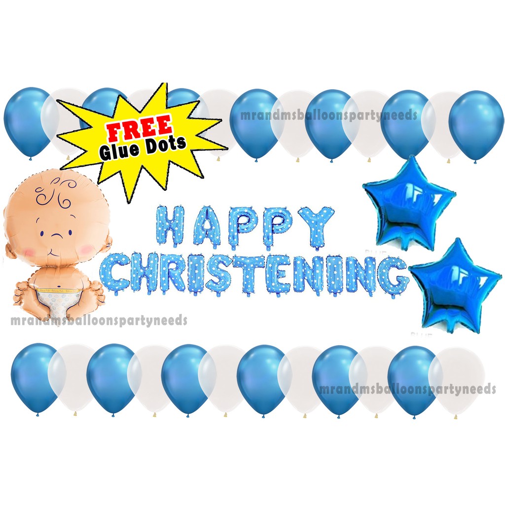 SALE!!! christening boy balloon decor set Shopee Philippines