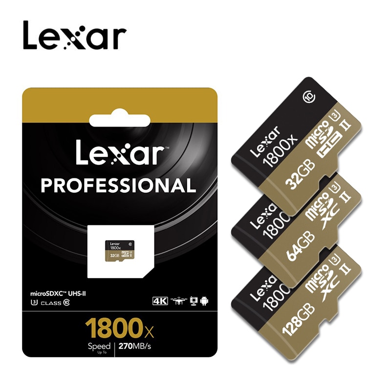 Lexar Professional 1800x microSDXC UHSII Micro SD Cards 64GB 32GB Up