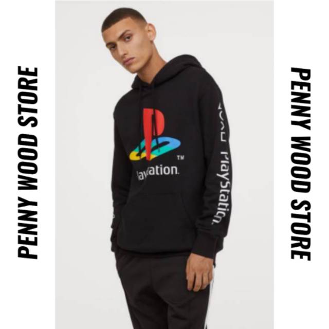 playstation hoodie grey