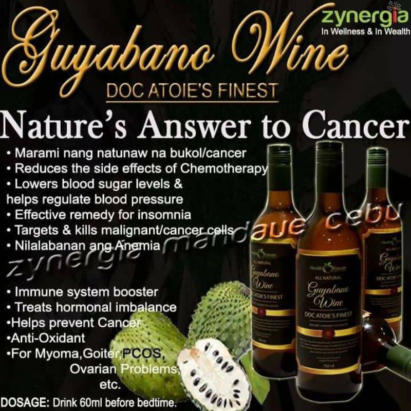 Guyabano Wine Nature S Answer To Cancer By Doc Atoie Shopee Philippines