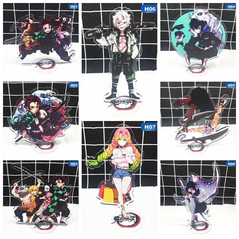 Demon Slayer Cute Acrylic Anime Figure Stand Double-sided Stand Ornaments xkj 
