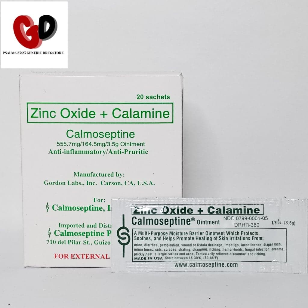Calmoseptine (ZInc Oxide + Calamine) 3.5g ointment (sachets) Shopee