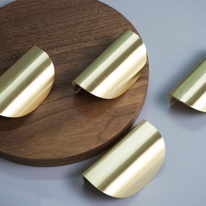 5pcs Solid Brass Cabinet Pulls Gold Furniture Handles Kitchen Door Handle Copper Drawer Pull Knobs Modern Style Cupboard Handles Shopee Philippines