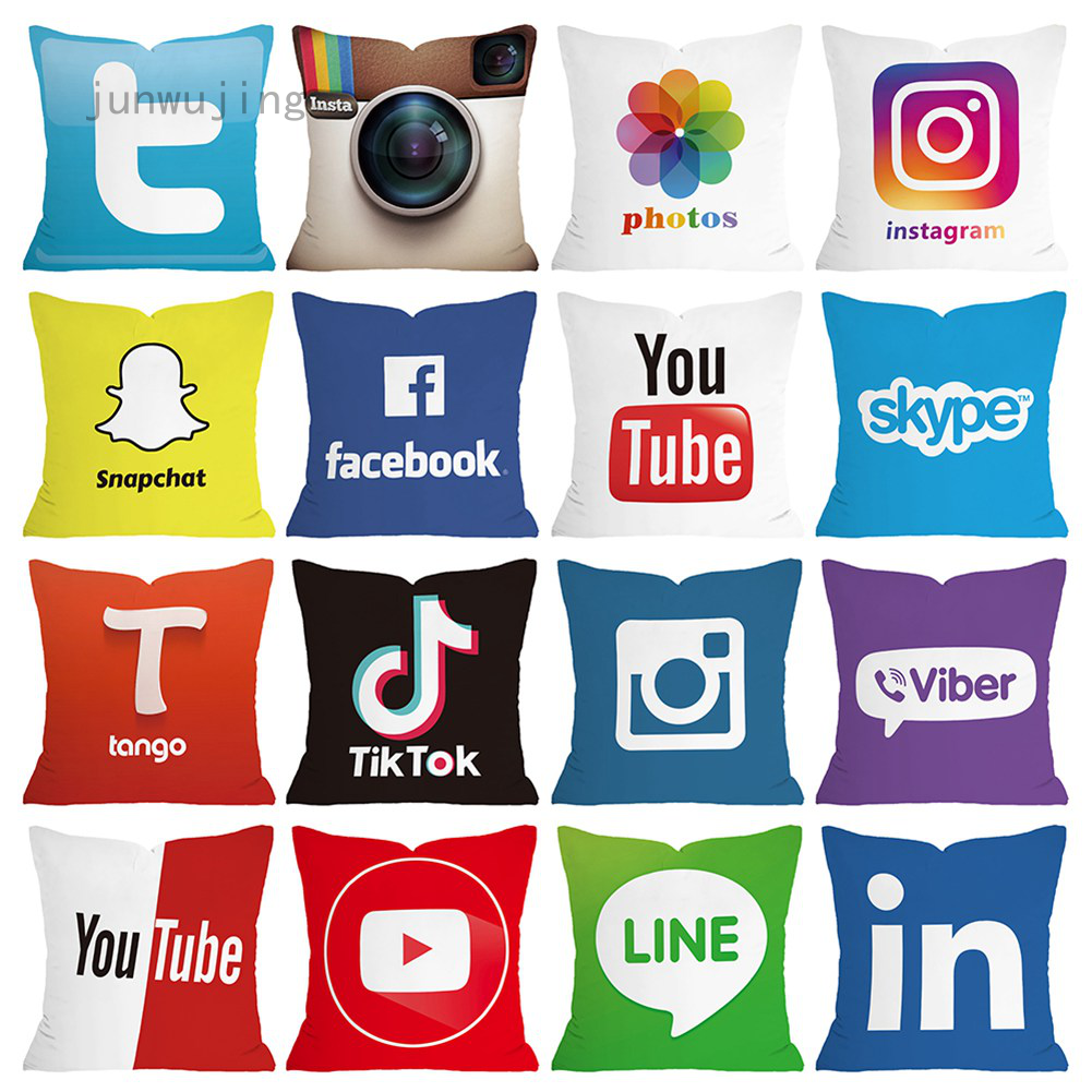 Facebook Youtube Tango Skype Tik Tok Instagram 16 Styles Logo Pillowcase Modern Decorative Pillow Case Home Decor Cushion Cover Shopee Philippines