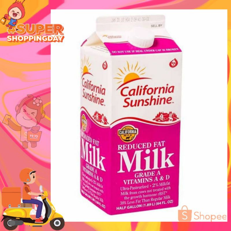 California Sunshine Reduced Fat Milk Shopee Philippines