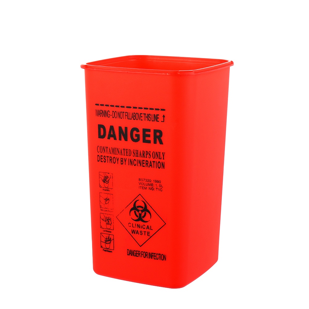 1L Capacity Tattoo Artist Waste Box Tattoo Piercing Needles Disposal