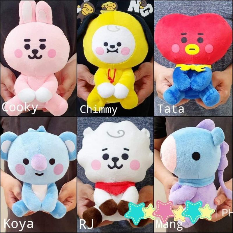 Kpop BTS BT21 Stuffed Toys Sit Down Shooky Van Koya Cooky Chimmy Mang ...