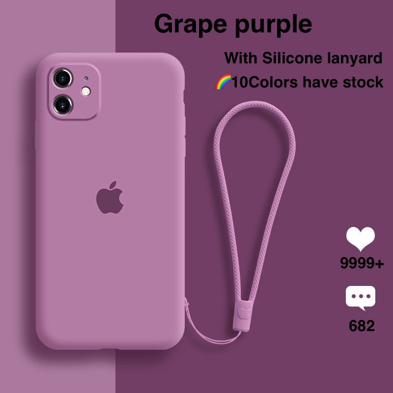 Soft Silicone Phone Case With Lanyard Purple For Iphone11 11pro 11promax Fully Covered Camera Lens Phone Protective Cover 2m6b Shopee Philippines