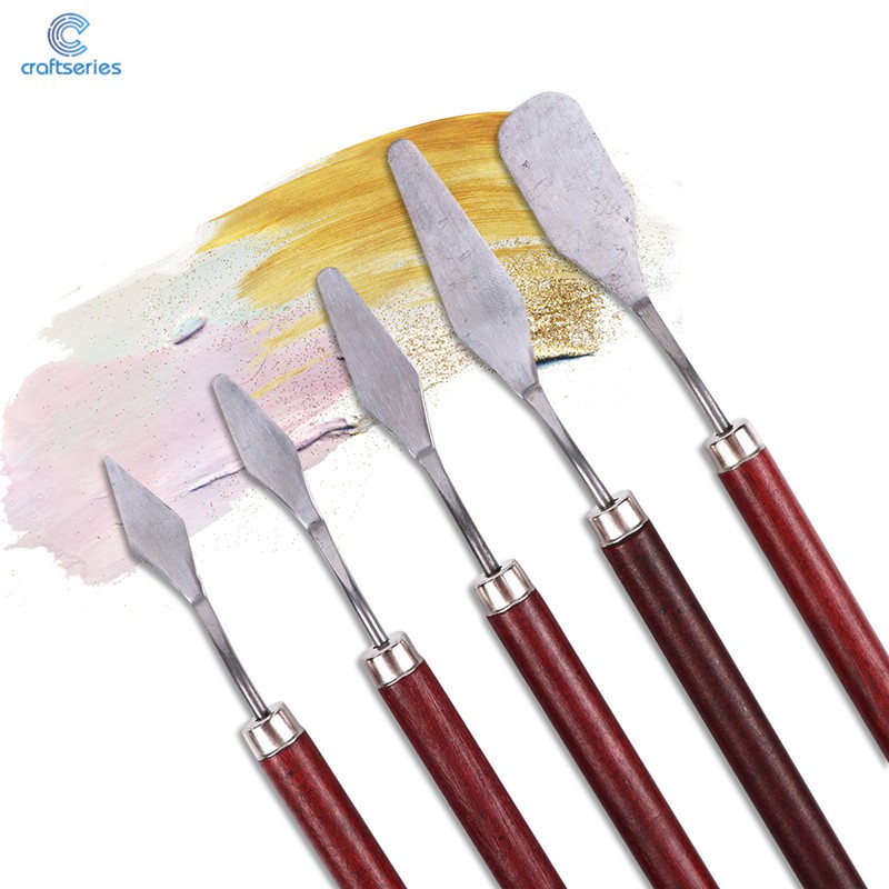 5Pcs Professional Stainless Steel Spatula Kit Palette for Oil Painting ...