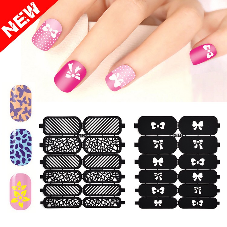 Mimi Beauty Philippines Nail Art Stamping Template Nail Stickers Stencil  (NS01-NS20) | Shopee Philippines