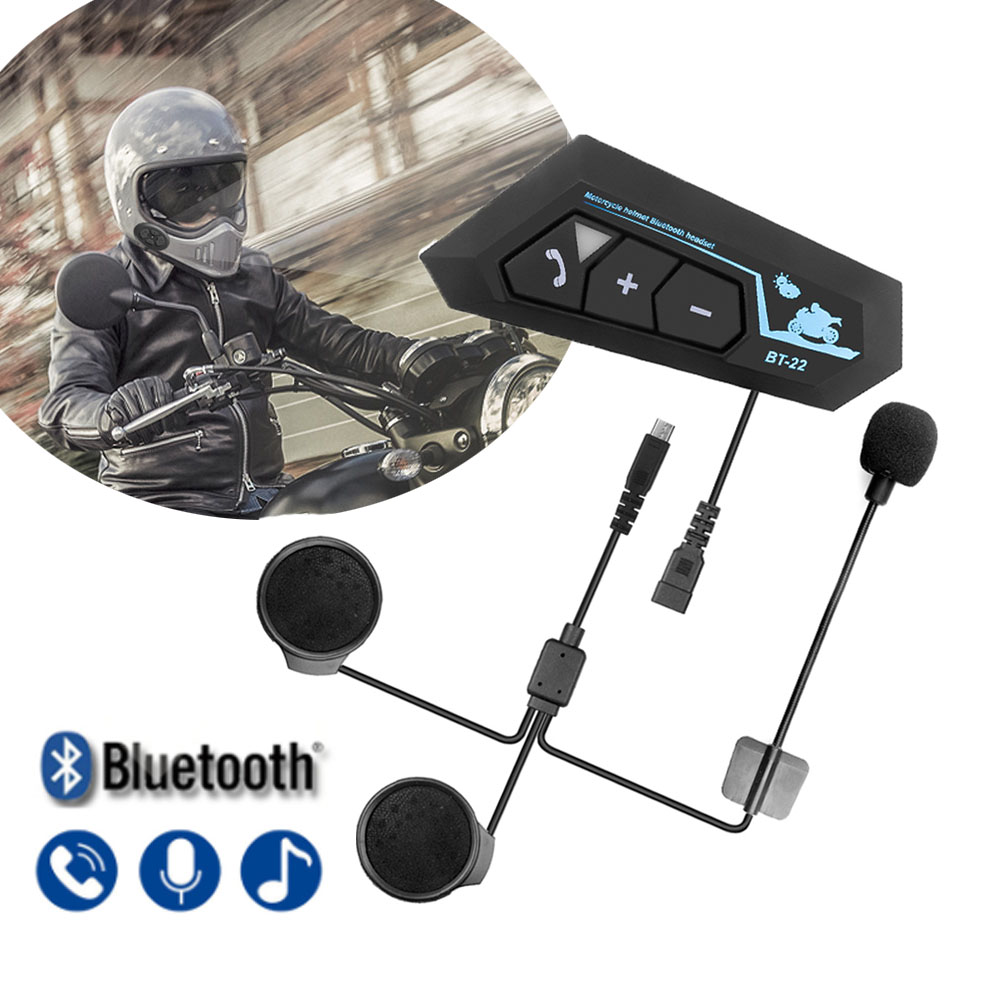 Bt22 - Wireless Bluetooth 5.0 Motorcycle Helmet Headset Stereo Hands