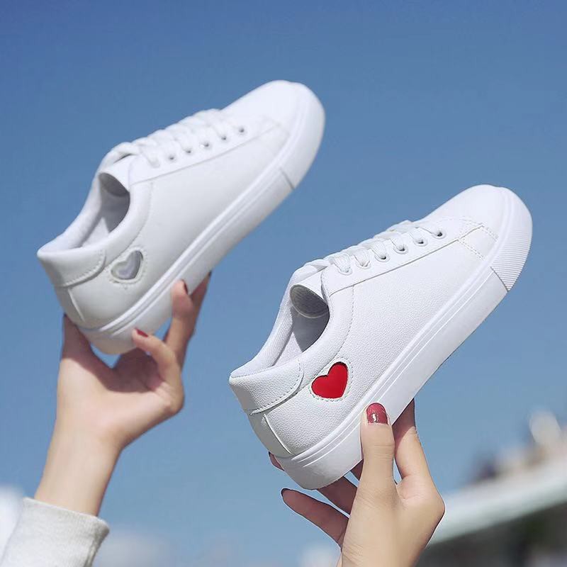 white shoes with heart