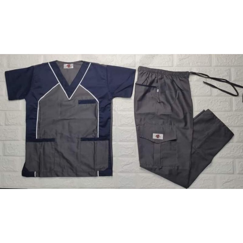 SCRUB SUIT SET WITH CARGO PANTS Shopee Philippines