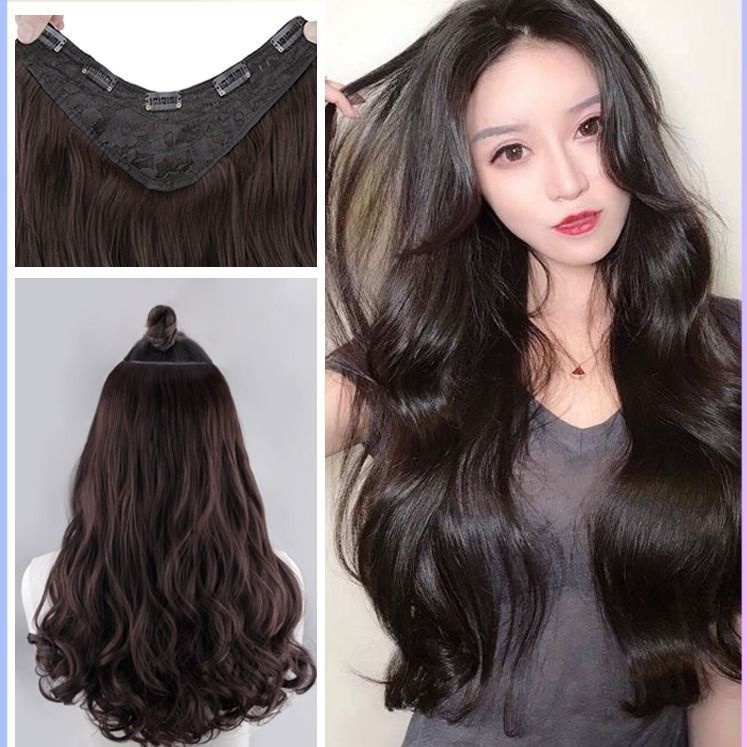 Wig Big Wave Hair Extension Piece Simulation Hair Piece Invisible ...