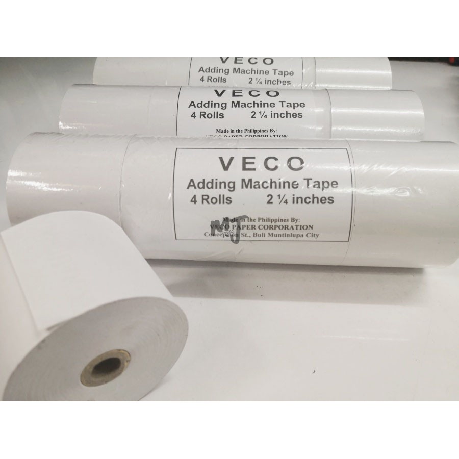 4 ROLLS. 1 TUBE. Adding Machine Paper Tape, 2 ¼ inches (Veco or Excel