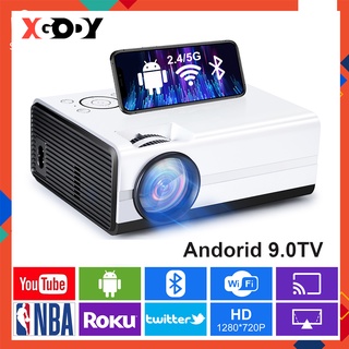 【Fast delivery】XGODY Mini Portable Projector 2022 NEW Android 9.0 Bluetooth Projector HD 1080P Wifi Home Theater LCD Projector
