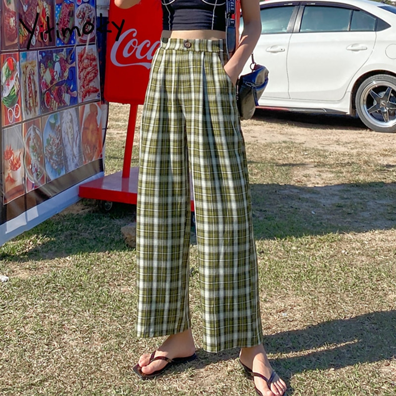 green plaid pants womens