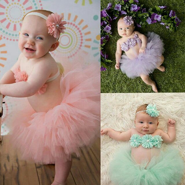 Baby Girl Headband Lace Tutu Ballet Skirts Costume Photo Prop Outfit
